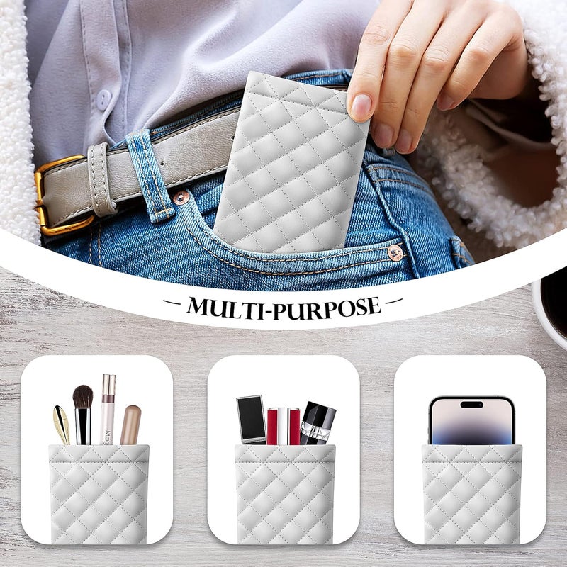 COMF-PRO Store Squeeze Top Sunglass Pouch - Portable Sunglass Organizer Pouch Bags Soft PU Leather Glasses 2 Pack - Image 2